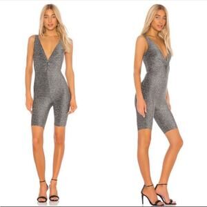 Lovers + Friends Revolve Amie Romper in Galaxy Black Sleeveless Twist Small NEW